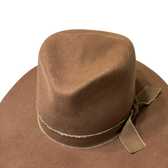OLIVE & PIQUE BRAND NEW KAIA BROWN WOOL FELT HAT ADJUSTABLE SIZE PINCHED CROWN main image 9